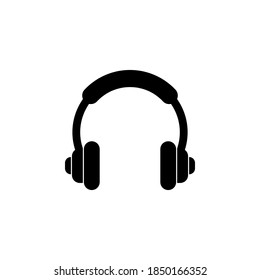 Símbolo de icono de auriculares vector sobre fondo blanco.