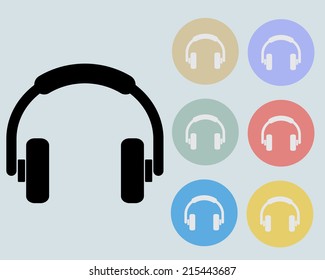 Headphone Icon Symbol Vector Set