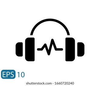 Headphone icon in trendy solid style on white background. Headphone icon symbol for your web site design,Headphone logo, app, UI. Vector illustration, Headphone icon eps10.