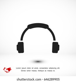 headphone icon, vector best flat icon, EPS