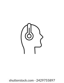 headphone icon, vector best line icon.