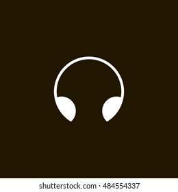 Headphone icon vector, clip art. Also useful as logo, web UI element, symbol, graphic image, silhouette and illustration.