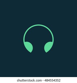 Headphone icon vector, clip art. Also useful as logo, web UI element, symbol, graphic image, silhouette and illustration.