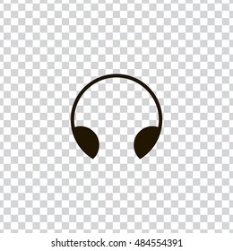 Headphone icon vector, clip art. Also useful as logo, web UI element, symbol, graphic image, transparent silhouette and illustration.