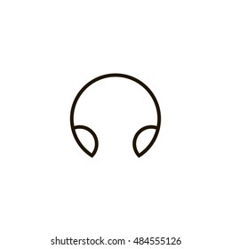 Headphone icon vector, clip art. Also useful as logo, web UI element, symbol, graphic image, silhouette and illustration.