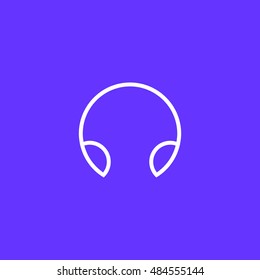 Headphone icon vector, clip art. Also useful as logo, web UI element, symbol, graphic image, silhouette and illustration.