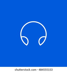 Headphone icon vector, clip art. Also useful as logo, web UI element, symbol, graphic image, silhouette and illustration.
