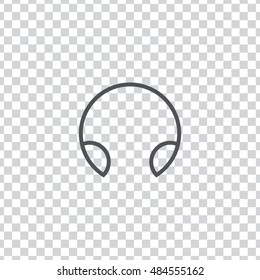 Headphone icon vector, clip art. Also useful as logo, web UI element, symbol, graphic image, transparent silhouette and illustration.