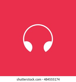 Headphone icon vector, clip art. Also useful as logo, web UI element, symbol, graphic image, silhouette and illustration.