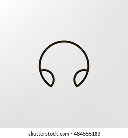 Headphone icon vector, clip art. Also useful as logo, web UI element, symbol, graphic image, silhouette and illustration.
