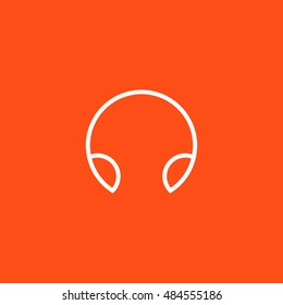 Headphone icon vector, clip art. Also useful as logo, web UI element, symbol, graphic image, silhouette and illustration.
