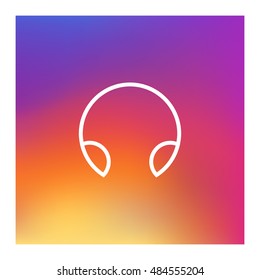 Headphone icon vector, clip art. Also useful as logo, web UI element, symbol, graphic image, silhouette and illustration.