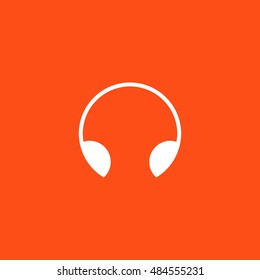 Headphone icon vector, clip art. Also useful as logo, web UI element, symbol, graphic image, silhouette and illustration.