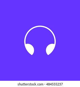 Headphone icon vector, clip art. Also useful as logo, web UI element, symbol, graphic image, silhouette and illustration.