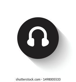 Headphone icon vector design. Black flat icon with dynamic concept. Scalable vector design. 
