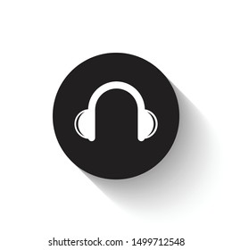 Headphone icon vector design. Black flat icon with dynamic concept. Scalable vector design.