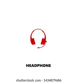 headphone icon. headphone vector design. sign design. red color