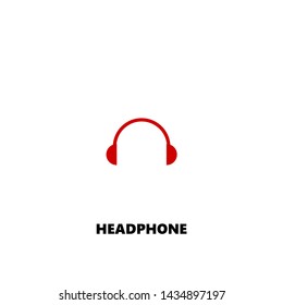 headphone icon. headphone vector design. sign design. red color