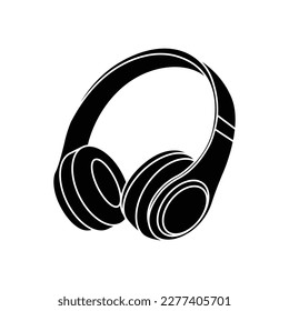 plantilla de diseño vectorial de icono de auriculares en fondo blanco