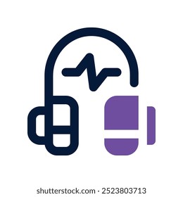 headphone icon. vector dual tone icon for your website, mobile, presentation, and logo design.