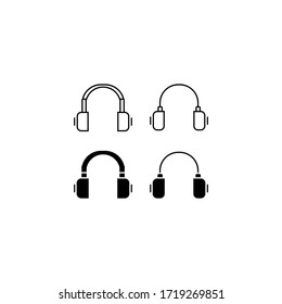 Headphone Icon Vector. Earphone. Line and solid icon style.