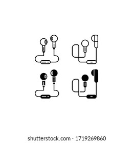 Headphone Icon Vector. Earphone. Line and solid icon style.
