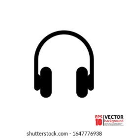 Headphone icon vector in flat design. For your web site design, logo, app, UI. Eps 10 vector illustration.
