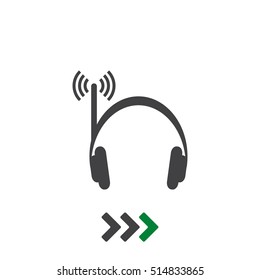 Headphone Icon Vector flat design style