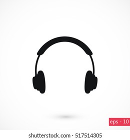 headphone icon vector, flat design best vector icon
