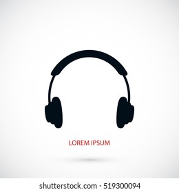 headphone icon vector, flat design best vector icon