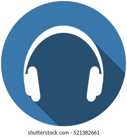 Headphone Icon Vector flat design style