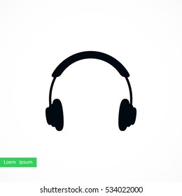 headphone icon vector, flat design best vector icon