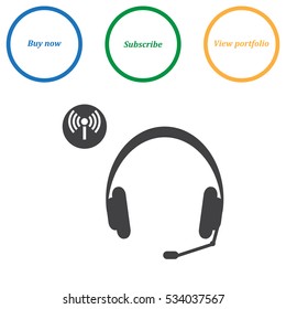 Headphone Icon Vector flat design style