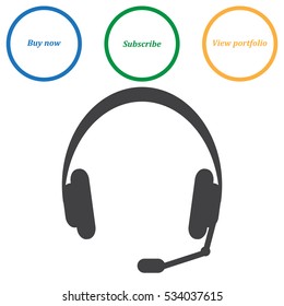 Headphone Icon Vector flat design style