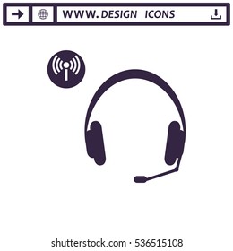 Headphone Icon Vector flat design style