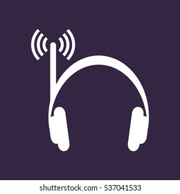 Headphone Icon Vector flat design style