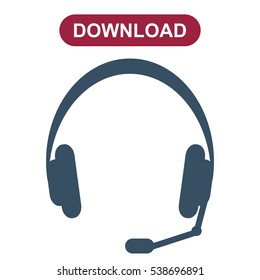 Headphone Icon Vector flat design style