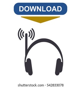 Headphone Icon Vector flat design style