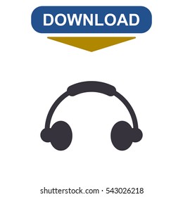 Headphone Icon Vector flat design style