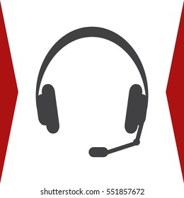 Headphone Icon Vector flat design style