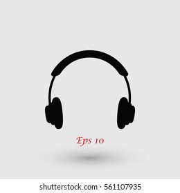 headphone icon vector, flat design best vector icon