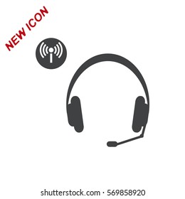 Headphone Icon Vector flat design style