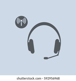 Headphone Icon Vector flat design style