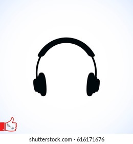 headphone icon vector, flat design best vector icon