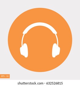 headphone icon vector, flat design best vector icon