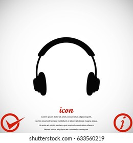 headphone icon vector, flat design best vector icon