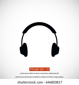 headphone icon vector, flat design best vector icon