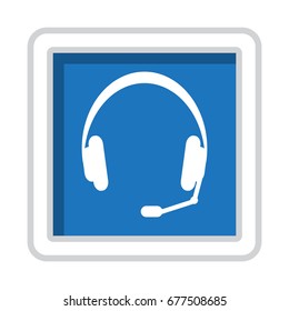 Headphone Icon Vector flat design style