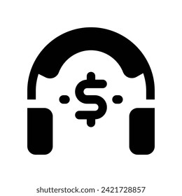 headphone icon. vector glyph icon for your website, mobile, presentation, and logo design.