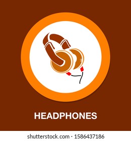 headphone icon - vector headphones icon - sound music illustration - dj equipment